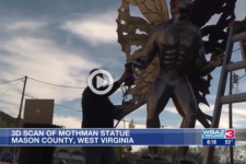 Designers 3D Scanning Mothman Statue in WV for Miniature Replicas