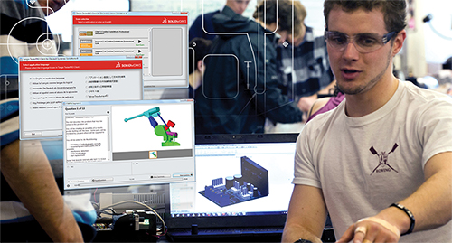 Students learning SolidWorks Certification