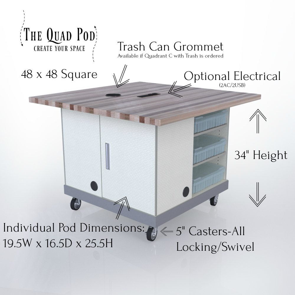 Quad Pod customizable classroom furniture