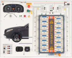 CarTrain Diagnosis and Maintenance of a High Voltage Battery​ training system panel