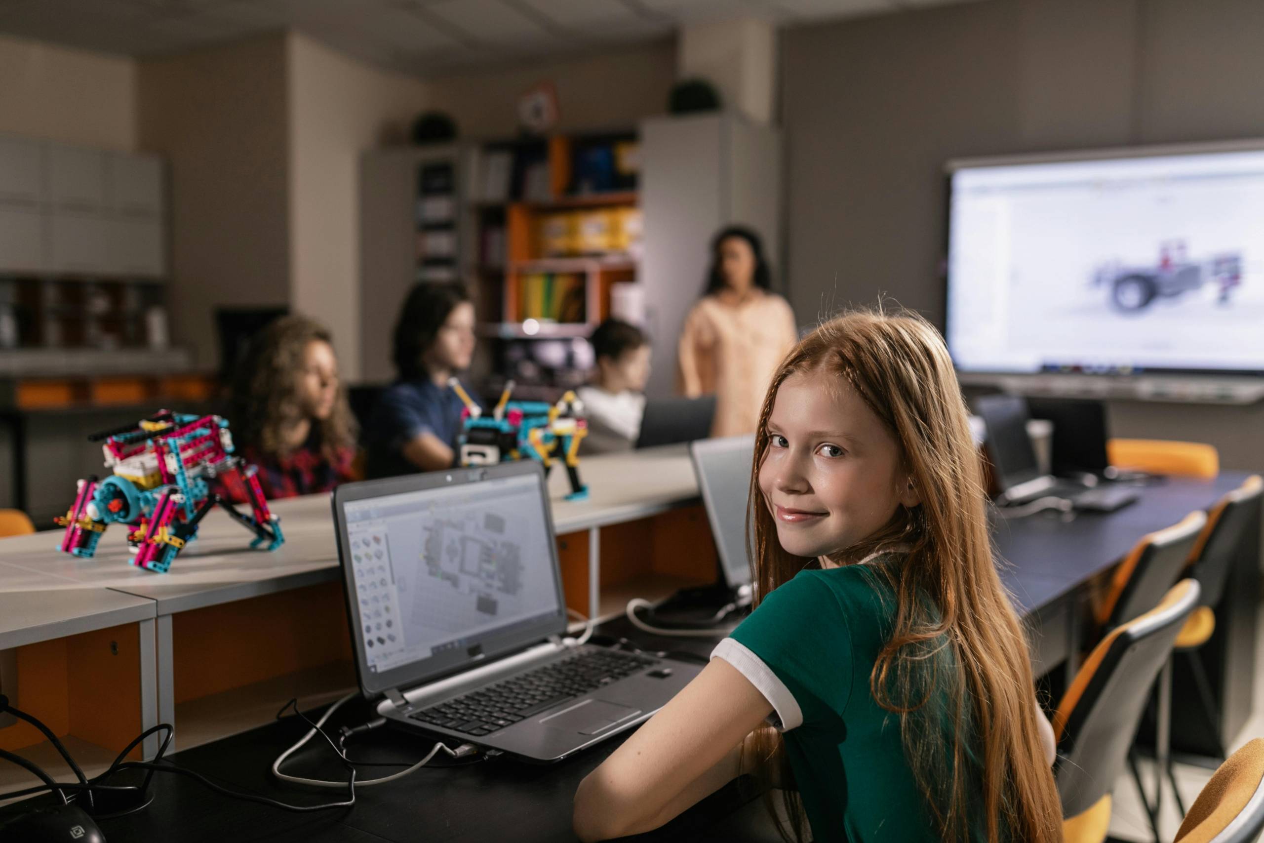 Student learning on a computer