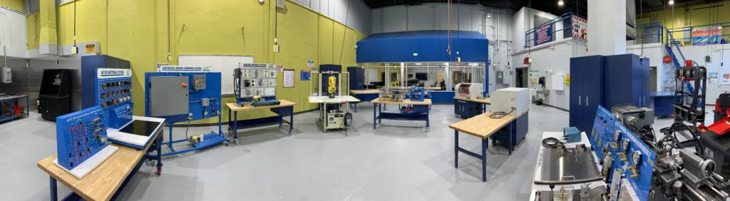 Equipment in high school manufacturing lab