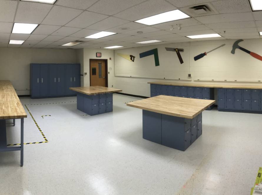 Poe Middle School storage room conversion